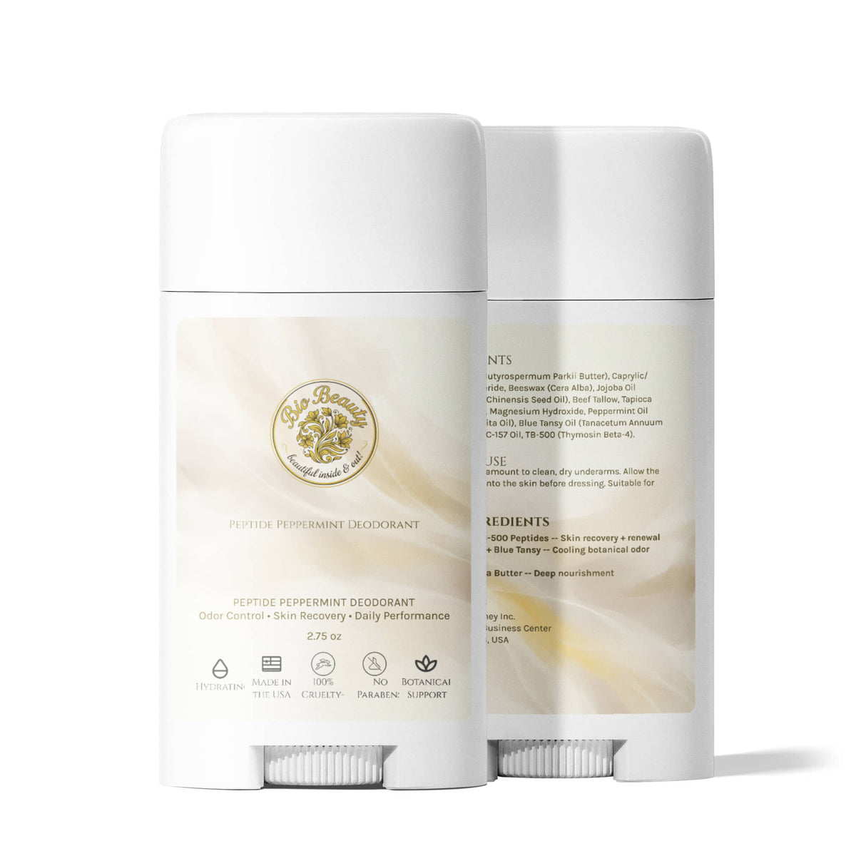 2 Pack Peptide Peppermint Deodorant